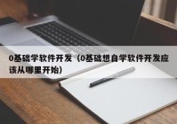 0基础学软件开发（0基础想自学软件开发应该从哪里开始）