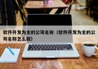 软件开发为主的公司名称（软件开发为主的公司名称怎么取）