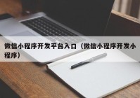 微信小程序开发平台入口（微信小程序开发小程序）