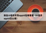 微信小程序开发appid在哪里看（小程序appid怎么看）